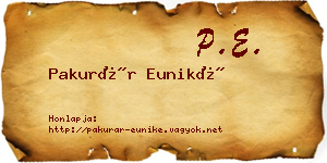 Pakurár Euniké névjegykártya